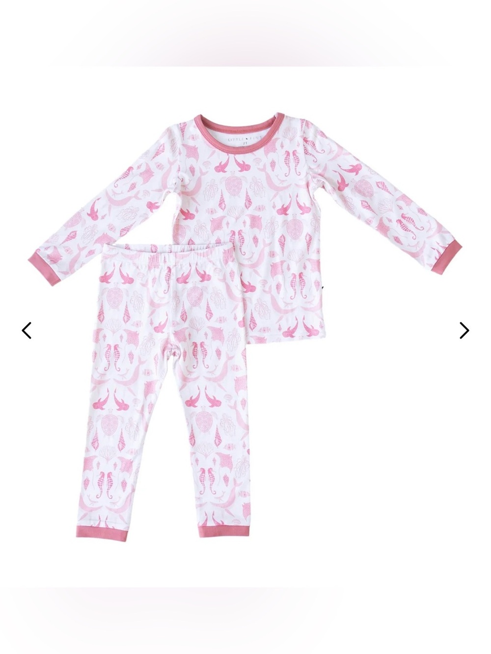 Little Fins bamboo pajama set in Cotton Candy Seaside- size 3T